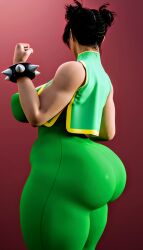 3d black_hair brazilian brazilian_female busty capcom chun-li_(cosplay) cosplay female female_focus holahov hourglass_figure laura_matsuda standing street_fighter tagme wide_hips