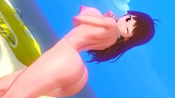 1girls ass beach big_ass big_breasts big_butt breasts female female_only friday_night_funkin girlfriend_(friday_night_funkin) koikatsu looking_back necklace render solo