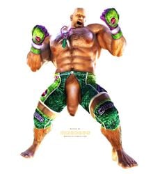 bald bara chest_hair craig_marduk hairy hairy_arms hairy_legs happy_trail human male male_only mmoboys mmoboys_(artist) muscles navel nipples penis solo tekken