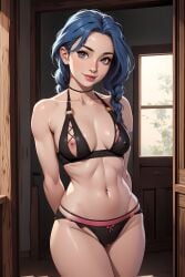 ai_generated blue_hair female jinx_(league_of_legends) league_of_legends solo stable_diffusion