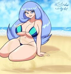 breasts female female_only my_hero_academia nejire_hado solo striderdogart swimsuit