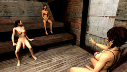 3d 3girls ass big_ass big_breasts big_penis bikini breasts chell crossover dotasluts futa_only futanari intersex lara_croft lara_croft_(survivor) left_4_dead portal_(series) text tomb_raider tomb_raider_(survivor) url veins veiny_penis watermark zoey_(left_4_dead)