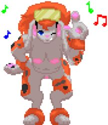 alpha_channel animated anthro black_fur bouncing_breasts breasts canine digital_media_(artwork) female fur furry gif hair koi_(tsunamidusher) long_hair low_res mammal musical_note nude one_eye_closed orange_fur pixel_art poodle pussy simple_background solo transparent_background tsunamidusher video_games white_fur wink