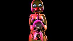 3d breasts carrying cupcake_(fnaf) duo female five_nights_at_freddy's five_nights_at_freddy's_2 glowing_eyes nipples nude robot size_difference source_filmmaker toy_chica_(fnaf) video_games yaboiscout