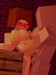 1boy 1boy1girl 1girls ahe_gao big_breasts blush blushing cum_inside cumflation faceless_male inflation kimmam legs_up minecraft pleasure_face sound tagme vaginal_penetration video young-hee_(kimmam)