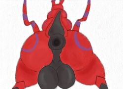 anonymous_artist anus arthropod ass balls big_balls big_butt feral generation_5_pokemon genitals hi_res insects male nintendo pokemon pokemon_(species) red_body scolipede solo