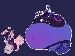 big_breasts blueberry_inflation breasts female furry goth huge_breasts inflation shrimply420 tagme thick_thighs wide_hips