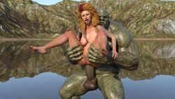 anal big_cock big_penis monster nude_female ogre size_difference thrud_(god_of_war)