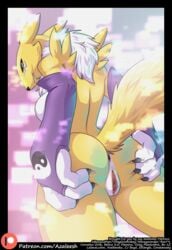 anthro anus ass azaleesh digimon female nude pussy renamon solo spreading