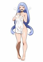 1girls ai_generated bare_arms bare_legs bare_shoulders bare_thighs barefoot big_breasts blue_hair blush boku_no_hero_academia cleavage closed_eyes drying eyelashes feet full_body hadou_nejire laughing long_hair long_legs medium_breasts my_hero_academia naked naked_female nejire_hado nipple_bulge nipples nipples_visible_through_clothing nude nude_female original see-through shiny_skin shower showering smile smiling standing steam thighs towel towel_only wet_body wet_towel white_background yeyehuh