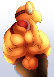 3_fingers anthro anus ass backsack balls ballsack big_ass big_butt clothing eyewear fan_character footwear goggles hand_on_ass hand_on_butt jerseydevil kneeling koopa koopa_troopa looking_at_viewer male male_only mario_(series) nintendo puffy_anus reptile scalie shell shoes simple_background smile solo swirly_eyes thick_thighs turtle video_games voluptuous white_background wide_hips