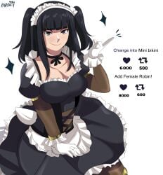 1girls absurd_res black_eyes black_hair english_text female female_only fire_emblem fire_emblem_awakening karbuitt long_hair looking_at_viewer maid maid_headdress maid_uniform nintendo smiling smiling_at_viewer solo strip_game text tharja_(fire_emblem) twintails twitter_strip_game_(meme) very_high_resolution white_background