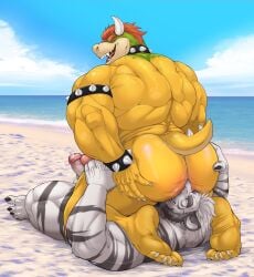 2024 2boys anal anthro anthro_on_anthro anthro_on_bottom anthro_on_top armband ass back_muscles barazoku beach beard big_butt big_muscles big_penis bowser bracelet butt_grab claws cloud collar day deltoids duo erection eyebrows face_in_ass facesitting facial_hair feet felid frottage fur furry furry_only genitals glans hair hand_on_butt hi_res horn huge_butt huge_muscles humanoid_feet humanoid_genitalia humanoid_penis jewelry kneeling koopa looking_back lying male male/male male_on_bottom male_on_top mammal manly mario_(series) muscular muscular_anthro muscular_male narrowed_eyes nintendo nude on_back on_bottom on_top open_mouth open_smile oral outside pantherine penile penis plantigrade rimming sand scalie sex sitting_on_another sky smile soles spiked_armband spiked_bracelet spiked_collar spiked_tail spikes spikes_(anatomy) taighet_28 tail teeth thick_arms thick_thighs tiger triceps tuft water