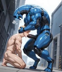 ai_generated ai_xayro aroused bent_over big_balls big_dom_small_sub blowjob breathless cum cum_drip cum_inside cumshot dominant dominated domination fellatio forced_oral gay gay_robot geth hand_on_head_blowjob horny horny_male huge_balls huge_cock hung male/male muscular musk naked nude older_male on_knees open_mouth panting robot robot_penis submissive_male sweat throat_fuck