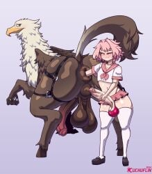 2boys anal anal_fisting anus ass ass_focus astolfo_(fate) balls balls_in_panties big_ass big_balls big_butt big_penis bubble_butt crossdressing cuchuflin curvaceous curvy curvy_figure donut_anus fate/apocrypha fate_(series) femboy feral fisting gay girly hippogriff horseballs huge_ass huge_balls huge_cock hung_trap legwear long_hair looking_back low_hanging_balls male male_only miniskirt mythological_creature narrowed_eyes panties penis pink_eyes pink_hair puffy_anus sagging_balls smug stockings tagme tail thick_thighs throbbing_penis voluptuous voluptuous_male wide_hips zoophilia