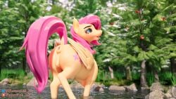 16:9 3d_(artwork) 4k absurd_res animal_genitalia ass blender_(artwork) cutie_mark digital_media_(artwork) equid equine female feral flutterpink_3d fluttershy_(mlp) friendship_is_magic genitals hasbro hi_res horse mammal my_little_pony mythological_creature mythological_equine mythology nipples nude pony pussy solo tail widescreen wings