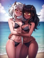 2demons 2girls ai_generated big_breasts bikini bikini_bottom bikini_top black_hair blush blushing_at_viewer breasts busty cleavage cleft_of_venus crossover crossover_pairing crossover_shipping curvaceous curvaceous_female curvaceous_figure curves curvy curvy_body curvy_female curvy_females curvy_figure curvy_hips curvy_thighs demon demon_girl demon_girls demons duo duo_female duo_focus facing_viewer female female/female female_focus female_only front_view glowing_eyes helltaker hips horns horny horny_female hourglass_figure humanoid inner_sideboob large_breasts light-skinned_female light_skin long_hair looking_at_viewer meru_(merunyaa) modeus_(helltaker) mostly_nude naked naked_female no_humans nude nude_female red_eyes red_lipstick red_skin short_hair sideboob succubi succubus succubus_horns tagme thick_thighs thighs white_hair wide_hips yellow_eyes yuri