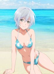 1girls alternate_version_available beach bikini female female_only kikuchi_fuuka solo tagme