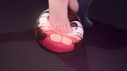 3d animated ball barefoot blush breasts brown_eyes brown_hair facungo_dont feet female female_focus foot_focus foot_play girl glasses inanimate inanimate_object inanimate_transformation inflatable light-skinned_female light_skin morgan_(morgypietfs) original_character rubber rubber_transformation spiral_eyes squish stepped_on stepping_on_female tagme transformation video