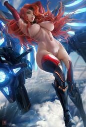 1girls gun_goddess_miss_fortune large_breasts league_of_legends miss_fortune nude pussy red_hair riot_games sakimichan solo steel_valkyries_series tagme thick_thighs thighhighs uncensored wide_hips