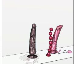 after_insertion anal_beads dildo_reveal kaerudouhu no_humans object_focus open_mouth pussy_juice remote_control_vibrator sex_toy simple_background vibrator vocaloid voiceroid white_background