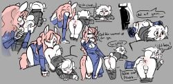 1femboy 1girls 2boys anal anthro anthro_on_anthro anus ass backsack balls biped breasts clothed clothing comic duo english_text equid equine erection female femboy genitals handjob hi_res horse humanoid_genitalia humanoid_penis imminent_sex interspecies jam_(artist) male male/female mammal oral penile penis rimming sex tail text