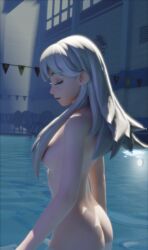 ass breasts breasts fortnite fortnite:_battle_royale naked naked_female nude nude_female plane pool white_hair