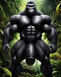 ai_generated anthro gorilla huge_balls huge_cock massive_penis monkey monster monster_cock muscular_anthro simian