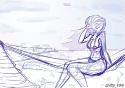 anthro anthrofied bikini blue_outline illumination_entertainment kim_(migration) lily_r34 migration_(film) outline sitting_down universal_studios work_in_progress