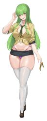 1girls c.c. code_geass female female_only green_hair long_hair revealing_clothes sakanaaj1 solo uniform