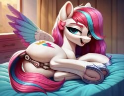 ai_generated anus ass equid equine female feral feral_only hasbro horse mammal mlp_g5 my_little_pony pegasus pony pussy white_body white_fur zipp_storm_(mlp)