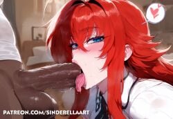 1boy1girl ai_generated blowjob busty cock commission curvaceous dark-skinned_male deepthroat fellatio female high_school_dxd huge_cock huge_cock interracial large_cock large_penis patreon patreon_url patreon_username penis rias_gremory sinderellaart thick voluptuous voluptuous_female