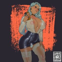 1futa 2d 2d_(artwork) areola_slip areolae aunt_charlie_(dmitrys) big_breasts big_penis blue_eyes breasts clothed clothing dmitrys earrings futa_only futanari futanari_focus futanari_only glasses grey_hair holding_phone human implied_futanari lace light-skinned_futanari light_skin looking_at_viewer makeup mature mature_futa milf mostly_clothed nipples nipples_visible_through_clothing panties penis penis_bulge phone ring see-through see-through_clothing see-through_top short_skirt skirt solo standing stockings thick_thighs thighs toned toned_futa underwear upskirt visible_nipples visible_underwear wide_hips