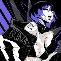 1girls bra female female_only namco open_clothes open_jacket open_mouth reina_mishima tekken tekken_8 wolfmarker