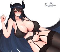 1girls 2020s 2024 alternate_version_at_source alternate_version_available artist_name asymmetrical_horns big_breasts black_hair blue_hair blush breasts broken_horn closed_mouth colored_inner_hair dated demon_horns eyebrows_visible_through_hair female female_only hololive hololive_english hololive_english_-advent- horns large_breasts light-skinned_female light_skin lingerie mole mole_under_eye nerissa_ravencroft red_eyes smile snowdawn solo very_long_hair virtual_youtuber white_background