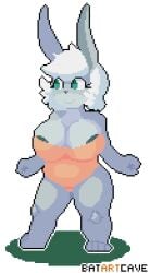 animated anthro batartcave female furry gilf granbun mature_female pixel_animation pixel_art rabbit solo tagme transparent_background