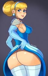 1girls 2022 artist_name ass axel_hell big_ass big_breasts blonde blonde_female blonde_hair blue_eyes cinderella_(1950_film) cinderella_(disney) cowboy_shot disney disney_princess dress dress_lift dress_lifted_by_self earrings female female_only flashing_ass from_behind hair_bun long_gloves looking_at_viewer looking_back no_panties pawg purple_background rear_view red_lipstick self_exposure showing_off_ass sideboob solo standing stockings thick_thighs tied_hair tongue upskirt