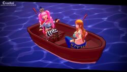 3girls boat croxkoi female female_only female_pred female_prey multiple_girls nami nami_(one_piece) one_piece perona post-timeskip unbirth unbirthing vore