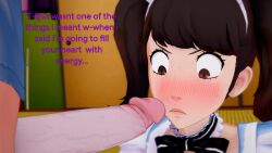 3d becky_(persona) blush dick evaan kaiokenkiller21 koikatsu looking_at_penis maid maid_uniform penis persona persona_5 persona_5_royal sadayo_kawakami