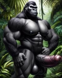 ai_generated anthro gorilla huge_balls huge_cock massive_penis monkey monster monster_cock muscular_anthro simian