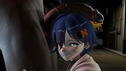 aequdsama belle_(zenless_zone_zero) big_penis blue_eyes blue_hair dick_on_face icedev noctryanim street zenless_zone_zero