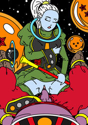 blue_skin breast_grab breasts champa champanized closed_eyes clothed clothed_sex clothing dbart+18 deity dragon_ball dragon_ball_super female flat_colors long_hair male open_mouth penis pussy spread_legs staff tied_hair tongue vados vaginal_penetration white_hair