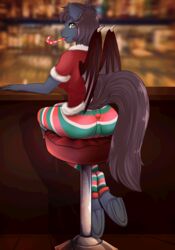 2017 5_fingers anal anal_sex animated anthro anus arin_adler ass bar bat_pony bat_wings black_hair blinking breasts buttplug candy candy_cane cellphone christmas clitoris clothed clothing disembodied_hand duo equine eyebrows eyelashes fan_character female food hair holding_object holidays hooves inside jewel_buttplug looking_at_viewer looking_back mammal membranous_wings my_little_pony pants penetration phone puffy_anus pussy sex_toy shirt sitting slit_pupils smile solo_focus stool stripes underhoof ventress wings yellow_eyes