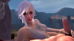 1boy 1girls 3d animated female handjob male penis vella_(vindictus) video vindictus