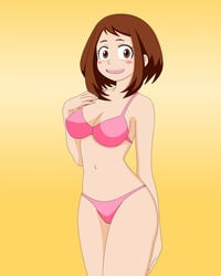 alluring bikini female female_only light-skinned_female light_skin my_hero_academia ochako_uraraka pervyangel shounen_jump solo