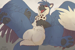 avian balls big_balls big_sheath feral gryphon male male_only otterlike presenting teasing