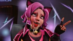 1girls 3d after_sex ahe_gao cum cum_on_face facial female female_only gamir_sfm maeve_(paladins) paladins pink_hair solo source_filmmaker yellow_eyes