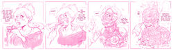 big_lips blindfold bondage breast_bondage chains comic elijah_pink female femsub gag gagged gloves hands inflatable_gag inflatable_insertable josie_(elijah_pink) leather lipstick nipple_bulge original_character sketch sound_effects speech_bubble text torture