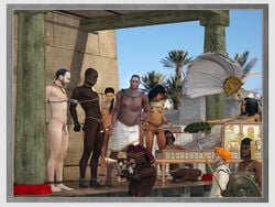 3d 3dbondagedreams 3girls 6+boys ancient_egypt ankle_cuffs arms_behind_back auction barefoot bit_gag bondage breasts chains clothed_female_nude_male clothed_male_nude_male collar cuffs dark-skinned_male dark_skin female femsub feverdreams gag lineup male male_and_female_subs male_slave malesub multiple_subs nude on_display penis shackles slave slave_market slaveboy slavegirl wrist_cuffs