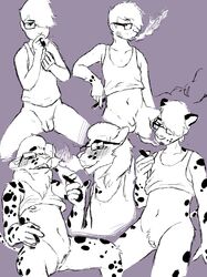 2018 anthro balls bardeaux cigar clothing eyewear feline female fur gender_transformation glasses hair human limni lion male mammal mtf_transformation penis pussy sequence simple_background smoke smoking solo transformation